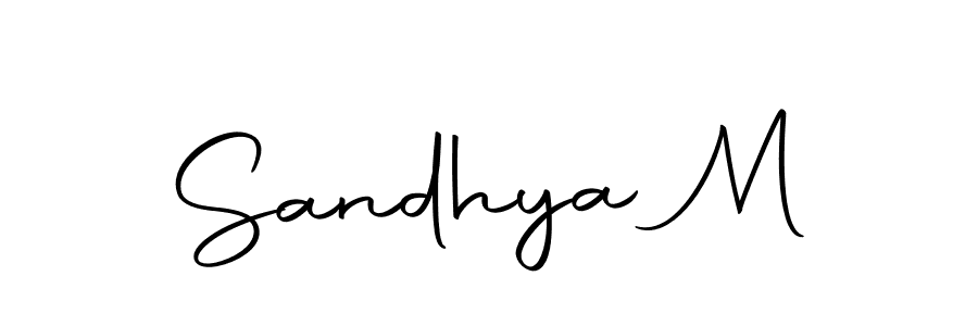 Design your own signature with our free online signature maker. With this signature software, you can create a handwritten (Autography-DOLnW) signature for name Sandhya M. Sandhya M signature style 10 images and pictures png