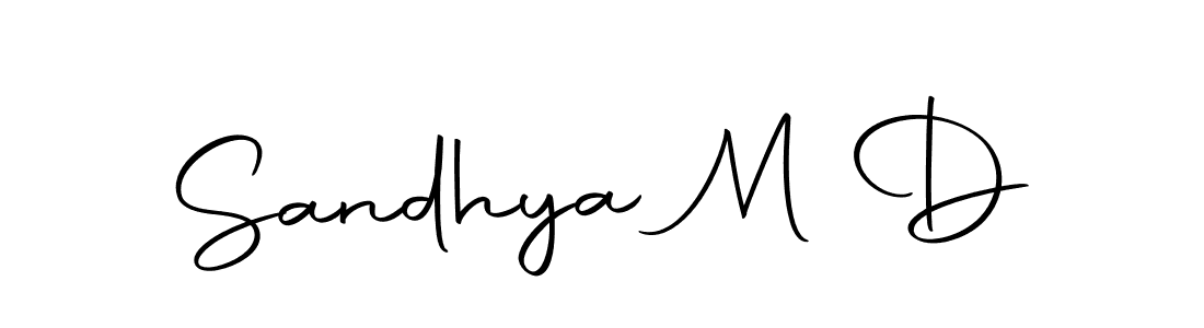 Use a signature maker to create a handwritten signature online. With this signature software, you can design (Autography-DOLnW) your own signature for name Sandhya M D. Sandhya M D signature style 10 images and pictures png