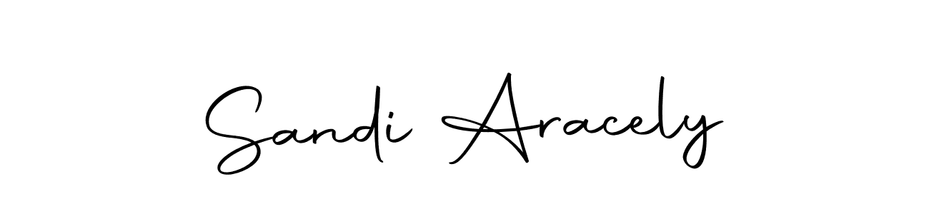 How to make Sandi Aracely name signature. Use Autography-DOLnW style for creating short signs online. This is the latest handwritten sign. Sandi Aracely signature style 10 images and pictures png