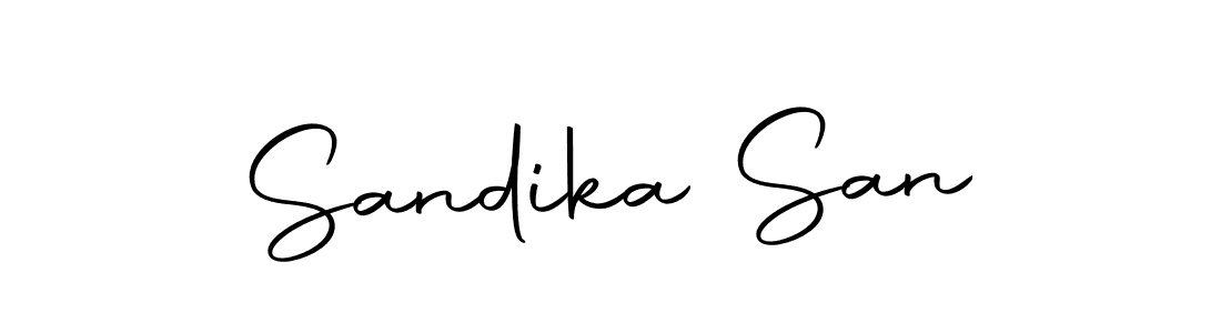 You should practise on your own different ways (Autography-DOLnW) to write your name (Sandika San) in signature. don't let someone else do it for you. Sandika San signature style 10 images and pictures png