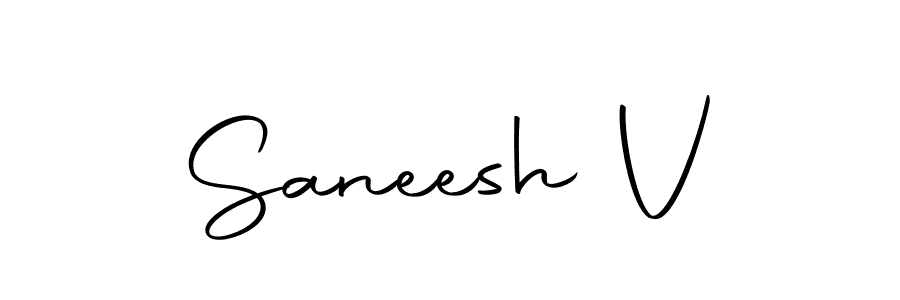 You should practise on your own different ways (Autography-DOLnW) to write your name (Saneesh V) in signature. don't let someone else do it for you. Saneesh V signature style 10 images and pictures png