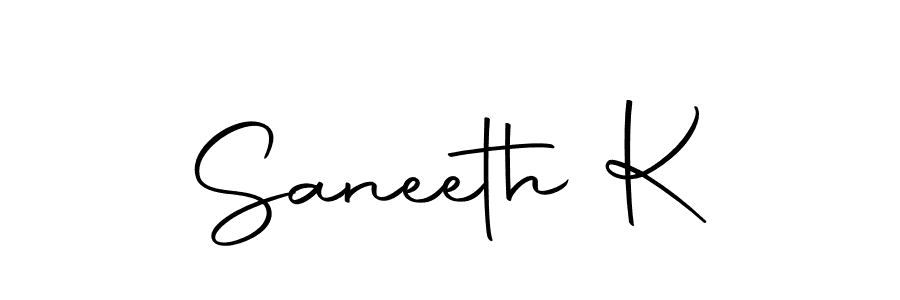 Make a beautiful signature design for name Saneeth K. Use this online signature maker to create a handwritten signature for free. Saneeth K signature style 10 images and pictures png