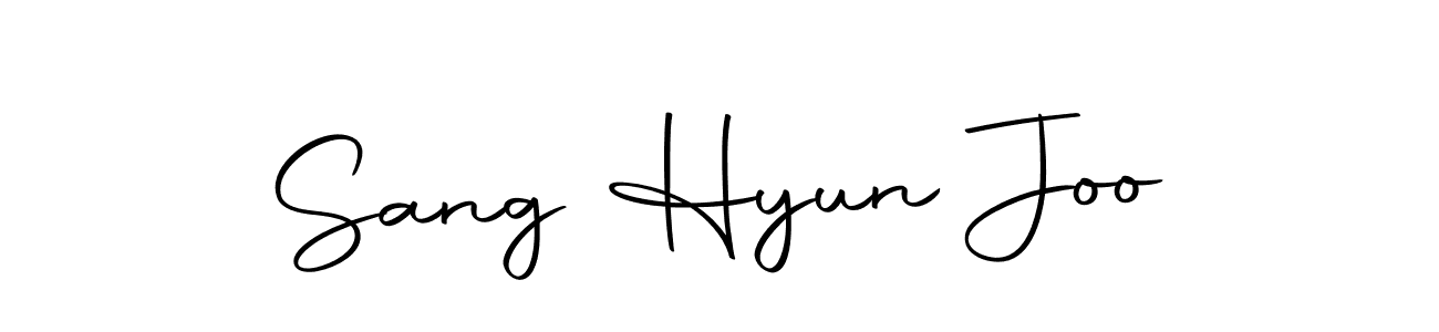 You should practise on your own different ways (Autography-DOLnW) to write your name (Sang Hyun Joo) in signature. don't let someone else do it for you. Sang Hyun Joo signature style 10 images and pictures png