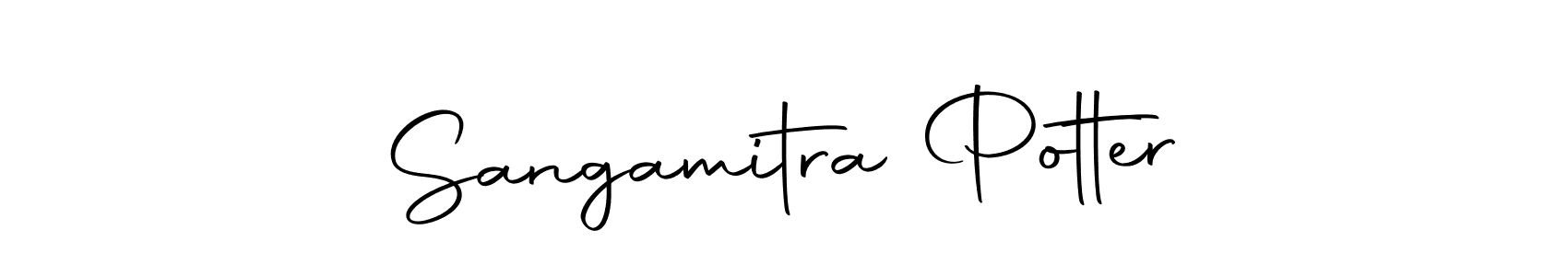 How to make Sangamitra Potter name signature. Use Autography-DOLnW style for creating short signs online. This is the latest handwritten sign. Sangamitra Potter signature style 10 images and pictures png