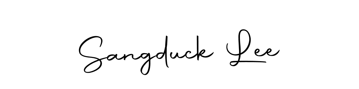 Sangduck Lee stylish signature style. Best Handwritten Sign (Autography-DOLnW) for my name. Handwritten Signature Collection Ideas for my name Sangduck Lee. Sangduck Lee signature style 10 images and pictures png