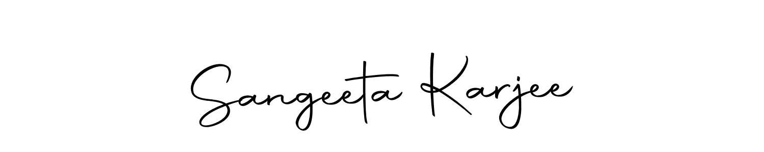 Make a short Sangeeta Karjee signature style. Manage your documents anywhere anytime using Autography-DOLnW. Create and add eSignatures, submit forms, share and send files easily. Sangeeta Karjee signature style 10 images and pictures png