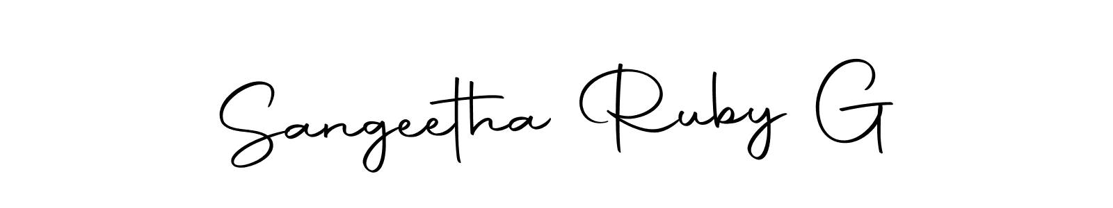 Make a beautiful signature design for name Sangeetha Ruby G. With this signature (Autography-DOLnW) style, you can create a handwritten signature for free. Sangeetha Ruby G signature style 10 images and pictures png
