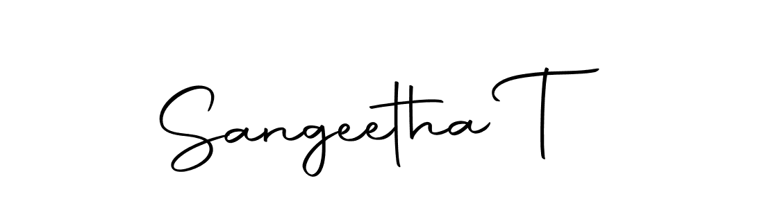 Use a signature maker to create a handwritten signature online. With this signature software, you can design (Autography-DOLnW) your own signature for name Sangeetha T. Sangeetha T signature style 10 images and pictures png