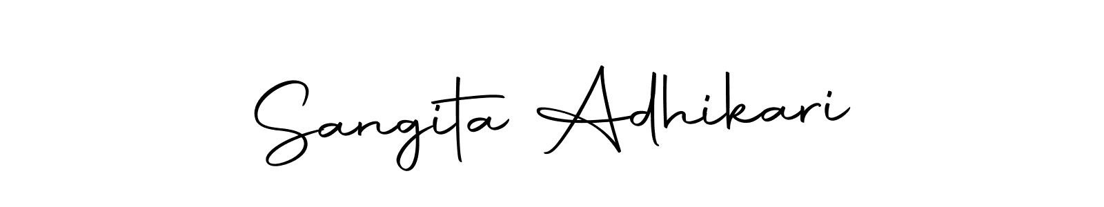Make a short Sangita Adhikari signature style. Manage your documents anywhere anytime using Autography-DOLnW. Create and add eSignatures, submit forms, share and send files easily. Sangita Adhikari signature style 10 images and pictures png