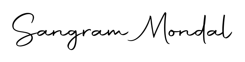 Create a personalized artistic stamp with Sangram Mondal in Autography-DOLnW font. Perfect for visual artists, designers, and influencers. Sangram Mondal signature style 10 images and pictures png