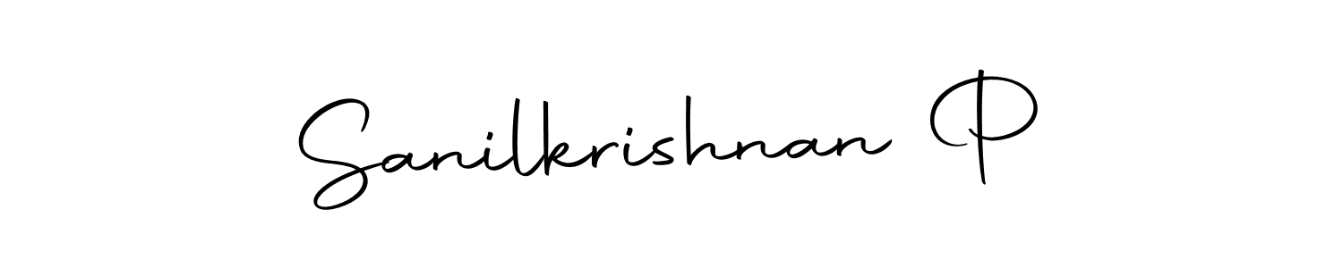 It looks lik you need a new signature style for name Sanilkrishnan P. Design unique handwritten (Autography-DOLnW) signature with our free signature maker in just a few clicks. Sanilkrishnan P signature style 10 images and pictures png
