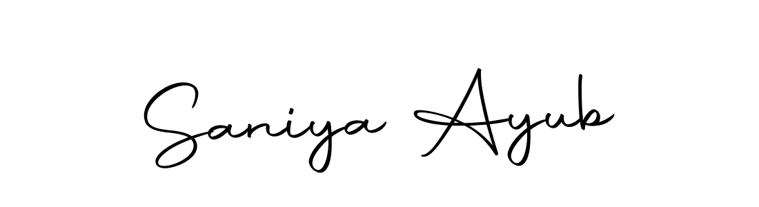 Design your own signature with our free online signature maker. With this signature software, you can create a handwritten (Autography-DOLnW) signature for name Saniya Ayub. Saniya Ayub signature style 10 images and pictures png