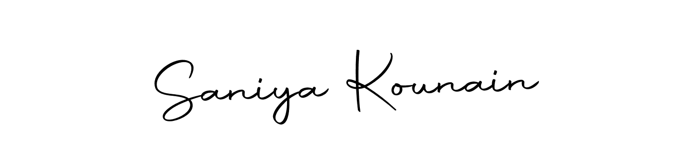 Make a short Saniya Kounain signature style. Manage your documents anywhere anytime using Autography-DOLnW. Create and add eSignatures, submit forms, share and send files easily. Saniya Kounain signature style 10 images and pictures png