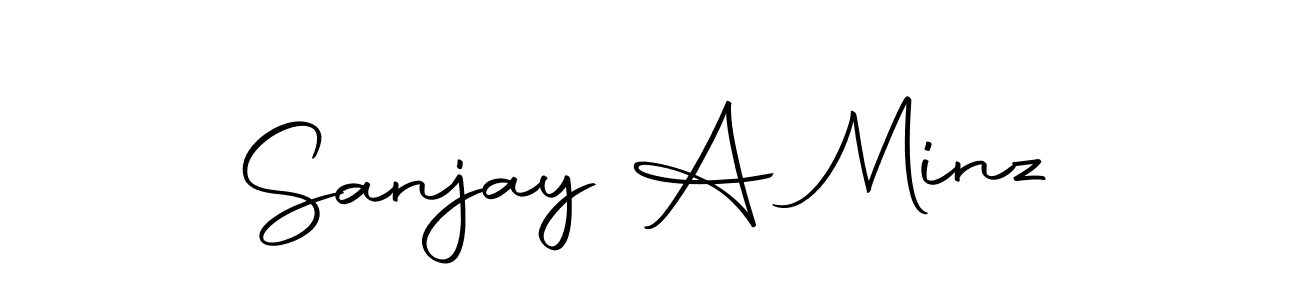 How to make Sanjay A Minz name signature. Use Autography-DOLnW style for creating short signs online. This is the latest handwritten sign. Sanjay A Minz signature style 10 images and pictures png