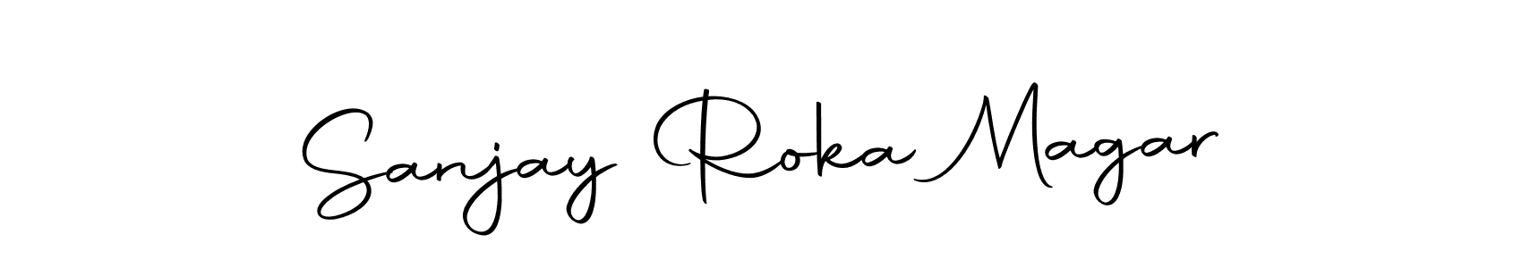 How to make Sanjay Roka Magar name signature. Use Autography-DOLnW style for creating short signs online. This is the latest handwritten sign. Sanjay Roka Magar signature style 10 images and pictures png