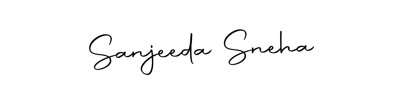 How to make Sanjeeda Sneha name signature. Use Autography-DOLnW style for creating short signs online. This is the latest handwritten sign. Sanjeeda Sneha signature style 10 images and pictures png