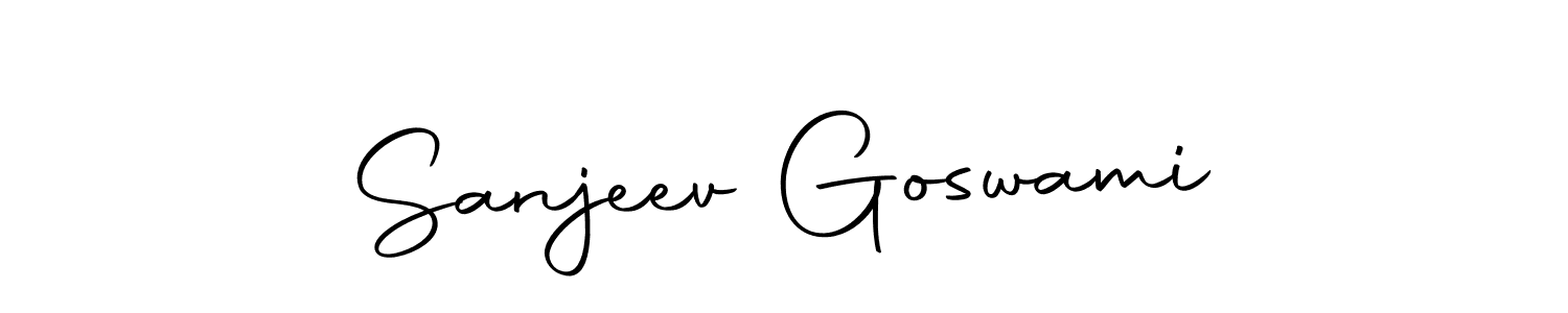 How to make Sanjeev Goswami name signature. Use Autography-DOLnW style for creating short signs online. This is the latest handwritten sign. Sanjeev Goswami signature style 10 images and pictures png
