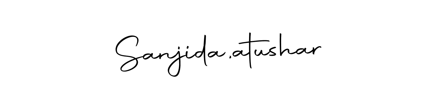 Sanjida,atushar stylish signature style. Best Handwritten Sign (Autography-DOLnW) for my name. Handwritten Signature Collection Ideas for my name Sanjida,atushar. Sanjida,atushar signature style 10 images and pictures png