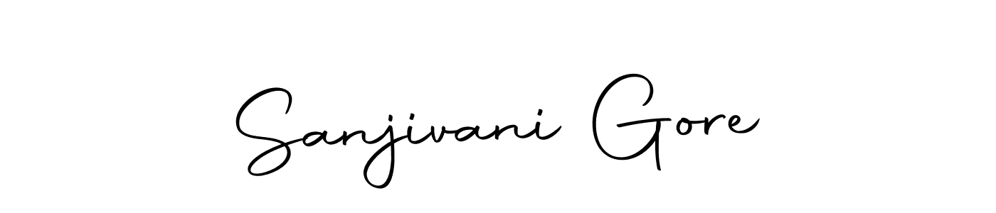 You should practise on your own different ways (Autography-DOLnW) to write your name (Sanjivani Gore) in signature. don't let someone else do it for you. Sanjivani Gore signature style 10 images and pictures png