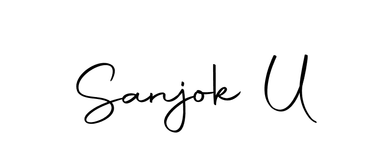 You should practise on your own different ways (Autography-DOLnW) to write your name (Sanjok U) in signature. don't let someone else do it for you. Sanjok U signature style 10 images and pictures png