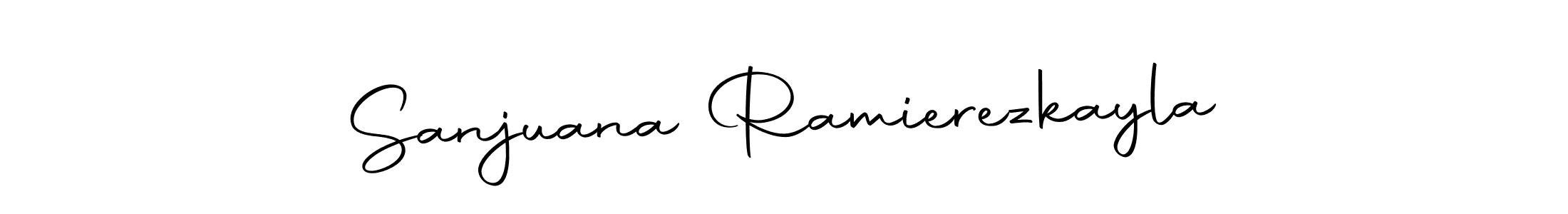 How to make Sanjuana Ramierezkayla name signature. Use Autography-DOLnW style for creating short signs online. This is the latest handwritten sign. Sanjuana Ramierezkayla signature style 10 images and pictures png