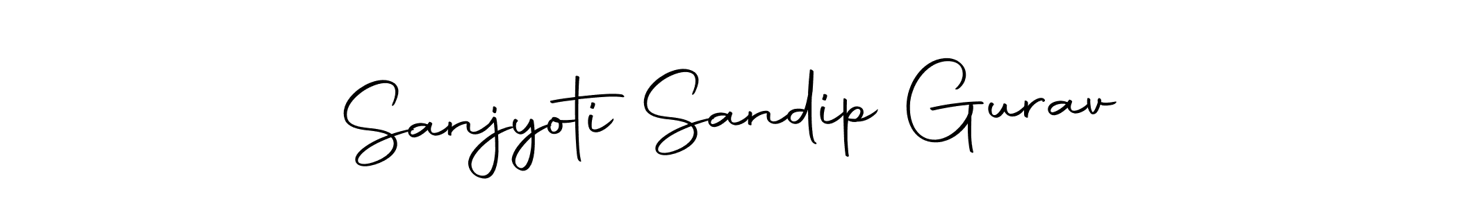 How to make Sanjyoti Sandip Gurav name signature. Use Autography-DOLnW style for creating short signs online. This is the latest handwritten sign. Sanjyoti Sandip Gurav signature style 10 images and pictures png