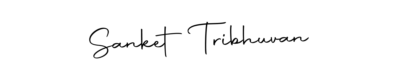 How to make Sanket Tribhuvan name signature. Use Autography-DOLnW style for creating short signs online. This is the latest handwritten sign. Sanket Tribhuvan signature style 10 images and pictures png