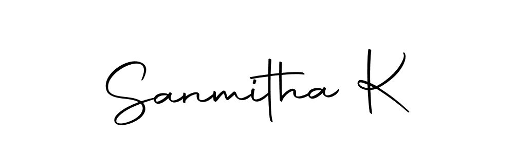 Make a short Sanmitha K signature style. Manage your documents anywhere anytime using Autography-DOLnW. Create and add eSignatures, submit forms, share and send files easily. Sanmitha K signature style 10 images and pictures png