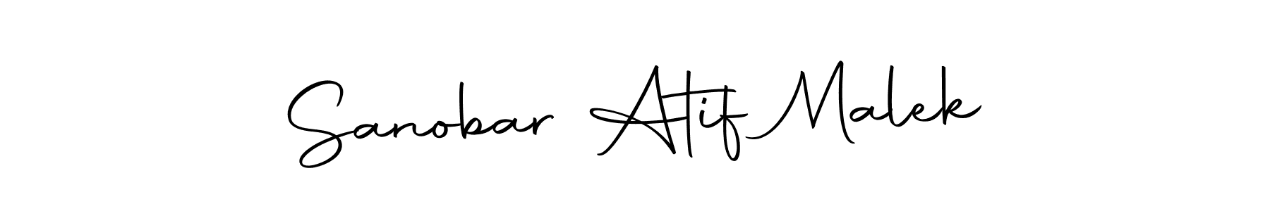 How to make Sanobar Atif Malek name signature. Use Autography-DOLnW style for creating short signs online. This is the latest handwritten sign. Sanobar Atif Malek signature style 10 images and pictures png