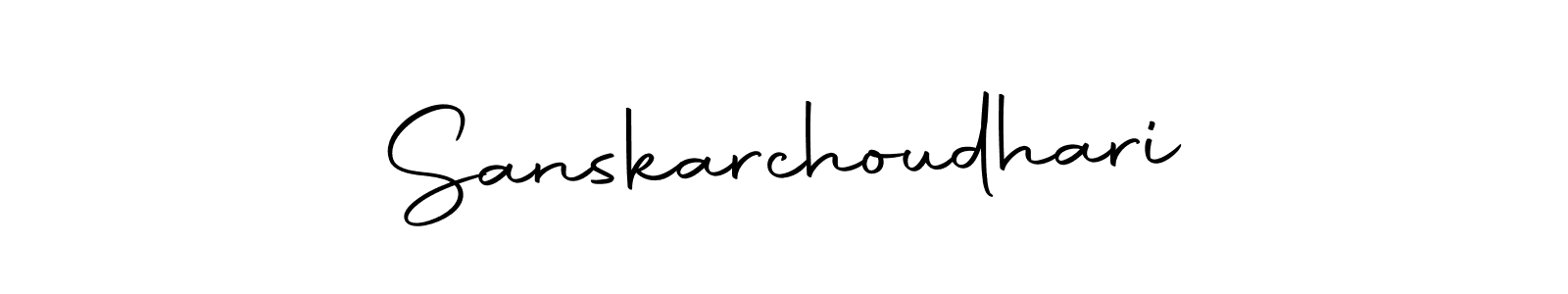 How to make Sanskarchoudhari name signature. Use Autography-DOLnW style for creating short signs online. This is the latest handwritten sign. Sanskarchoudhari signature style 10 images and pictures png
