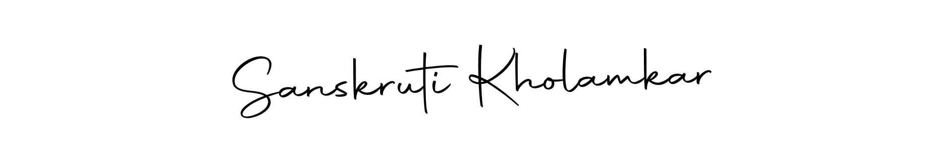 How to make Sanskruti Kholamkar name signature. Use Autography-DOLnW style for creating short signs online. This is the latest handwritten sign. Sanskruti Kholamkar signature style 10 images and pictures png