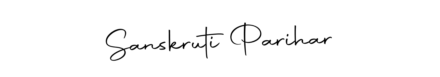 How to make Sanskruti Parihar name signature. Use Autography-DOLnW style for creating short signs online. This is the latest handwritten sign. Sanskruti Parihar signature style 10 images and pictures png