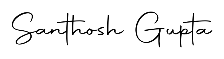 Personalize your online presence with Santhosh Gupta signature rendered in elegant Autography-DOLnW font. Great for website footers and blogs. Santhosh Gupta signature style 10 images and pictures png