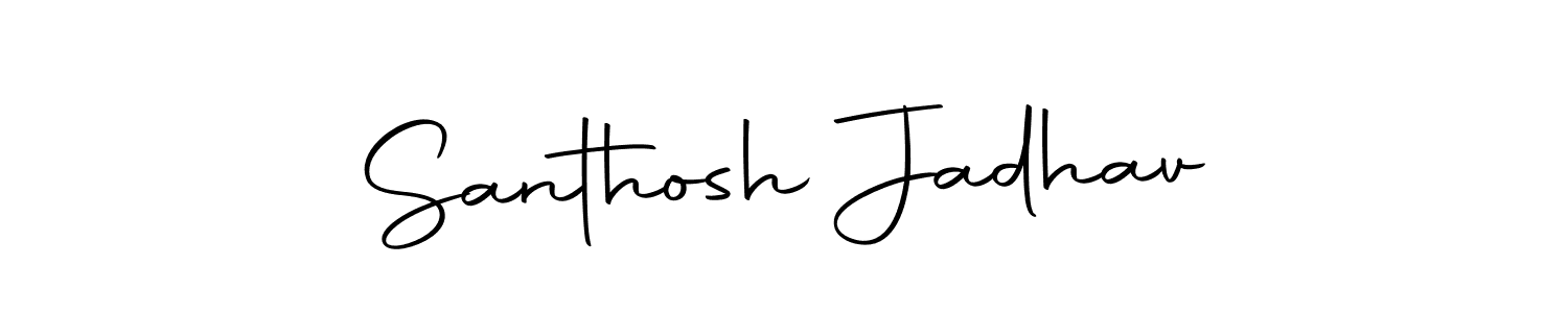 How to make Santhosh Jadhav name signature. Use Autography-DOLnW style for creating short signs online. This is the latest handwritten sign. Santhosh Jadhav signature style 10 images and pictures png