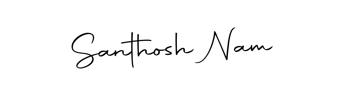 You should practise on your own different ways (Autography-DOLnW) to write your name (Santhosh Nam) in signature. don't let someone else do it for you. Santhosh Nam signature style 10 images and pictures png