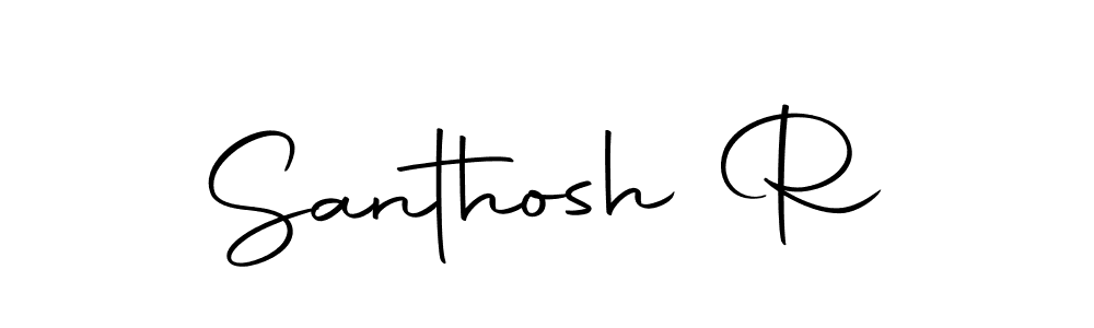 How to make Santhosh R name signature. Use Autography-DOLnW style for creating short signs online. This is the latest handwritten sign. Santhosh R signature style 10 images and pictures png