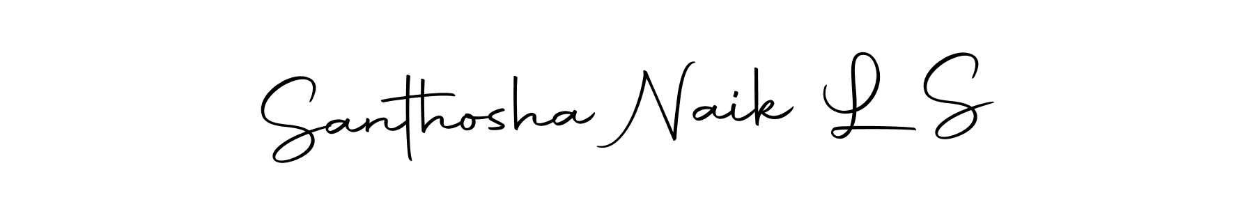 You should practise on your own different ways (Autography-DOLnW) to write your name (Santhosha Naik L S) in signature. don't let someone else do it for you. Santhosha Naik L S signature style 10 images and pictures png