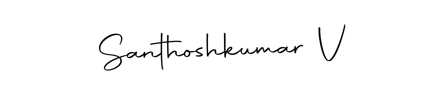 Santhoshkumar V stylish signature style. Best Handwritten Sign (Autography-DOLnW) for my name. Handwritten Signature Collection Ideas for my name Santhoshkumar V. Santhoshkumar V signature style 10 images and pictures png