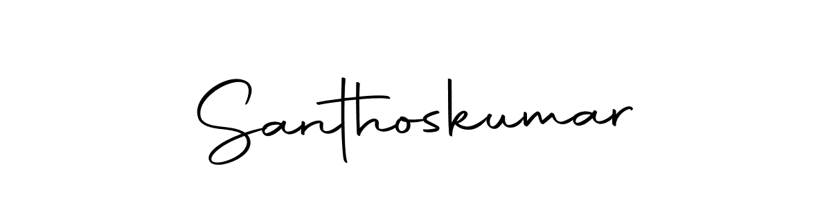 How to make Santhoskumar name signature. Use Autography-DOLnW style for creating short signs online. This is the latest handwritten sign. Santhoskumar signature style 10 images and pictures png
