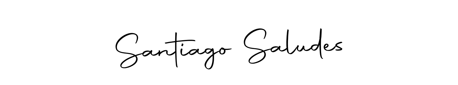 How to make Santiago Saludes name signature. Use Autography-DOLnW style for creating short signs online. This is the latest handwritten sign. Santiago Saludes signature style 10 images and pictures png