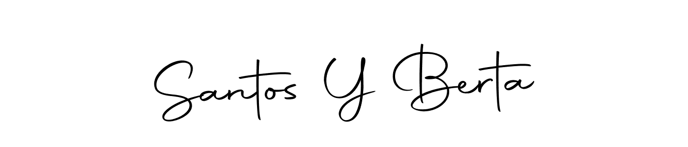 How to make Santos Y Berta name signature. Use Autography-DOLnW style for creating short signs online. This is the latest handwritten sign. Santos Y Berta signature style 10 images and pictures png