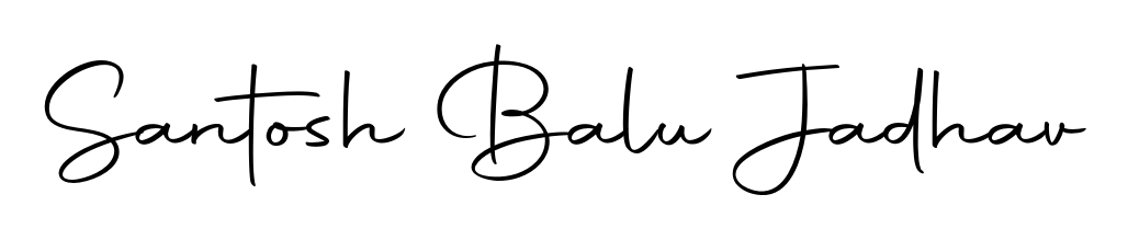 You should practise on your own different ways (Autography-DOLnW) to write your name (Santosh Balu Jadhav) in signature. Don't let someone else do it for you. Santosh Balu Jadhav signature style 10 images and pictures png