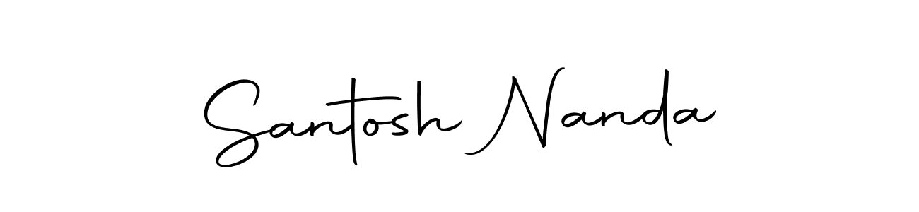How to make Santosh Nanda name signature. Use Autography-DOLnW style for creating short signs online. This is the latest handwritten sign. Santosh Nanda signature style 10 images and pictures png