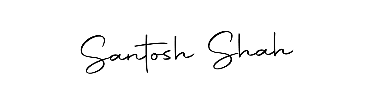 You should practise on your own different ways (Autography-DOLnW) to write your name (Santosh Shah) in signature. don't let someone else do it for you. Santosh Shah signature style 10 images and pictures png