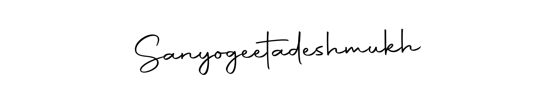 The best way (Autography-DOLnW) to make a short signature is to pick only two or three words in your name. The name Sanyogeetadeshmukh include a total of six letters. For converting this name. Sanyogeetadeshmukh signature style 10 images and pictures png