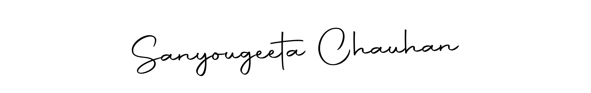 Create a beautiful signature design for name Sanyougeeta Chauhan. With this signature (Autography-DOLnW) fonts, you can make a handwritten signature for free. Sanyougeeta Chauhan signature style 10 images and pictures png