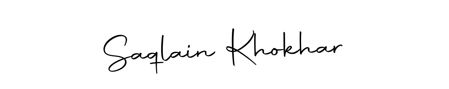 Create a beautiful signature design for name Saqlain Khokhar. With this signature (Autography-DOLnW) fonts, you can make a handwritten signature for free. Saqlain Khokhar signature style 10 images and pictures png