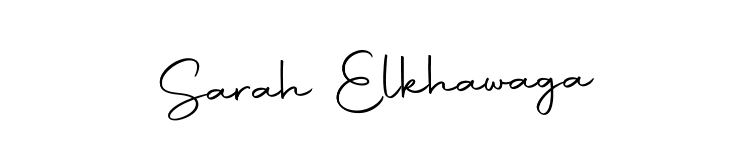 How to make Sarah Elkhawaga name signature. Use Autography-DOLnW style for creating short signs online. This is the latest handwritten sign. Sarah Elkhawaga signature style 10 images and pictures png