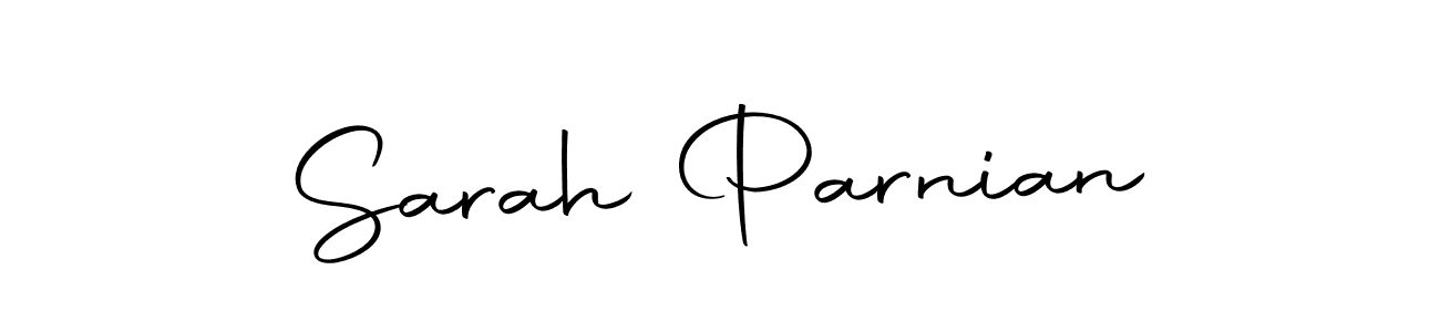 How to make Sarah Parnian name signature. Use Autography-DOLnW style for creating short signs online. This is the latest handwritten sign. Sarah Parnian signature style 10 images and pictures png