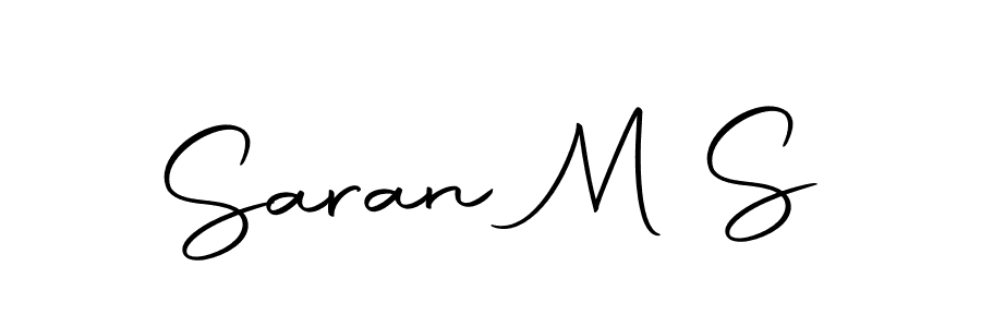 Saran M S stylish signature style. Best Handwritten Sign (Autography-DOLnW) for my name. Handwritten Signature Collection Ideas for my name Saran M S. Saran M S signature style 10 images and pictures png